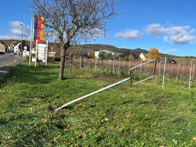 Foto: Stadt Oestrich-Winkel
Sämtliche Ortsschilder in Oestrich-Winkel wurden gestohlen.