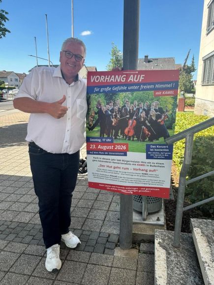 Foto: Gemeinde Budenheim
Bürgermeister Stephan Hinz lädt alle Budenheimerinnen und Budenheimer zum Open-Air-Konzert ein.