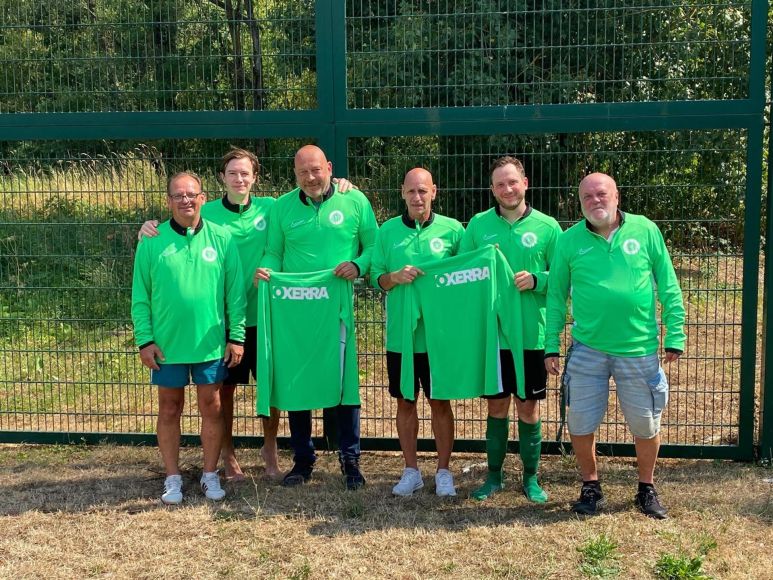 Der aktuelle Vorstand des FSV Oberwalluf, von links: Tobias Abt, Lukas Laufer, Michael Wallbraun, Volker Boehnke, Joshua Stockes und Walter Paßmann.